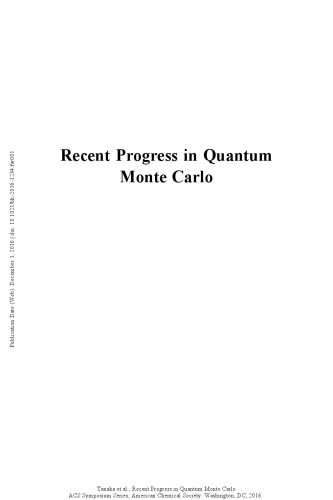 Recent Progress In Quantum Monte Carlo Mitas Lubos Roy Pierrenicholas Tanaka