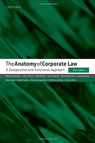 The Anatomy Of Corporate Law A Comparative And Functional Approach 3rd Edition Reinier Kraakman Et Al