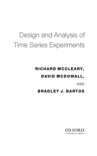 Design And Analysis Of Time Series Experiments Richard Mccleary