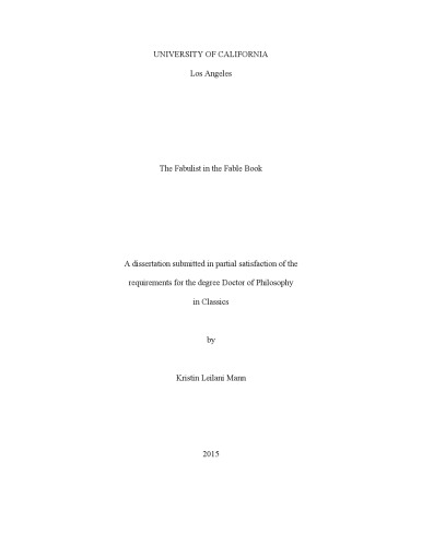 The Fabulist In The Fable Book Thesis Kristin Leilani Mann