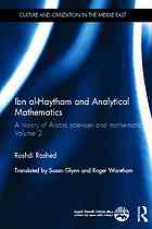 Ibn Alhaytham And Analytical Mathematics A History Of Arabic Sciences And Mathematics 2 Roshdi Rashed