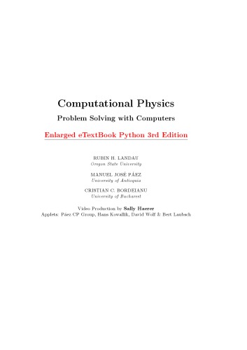 Computational Physics Problem Solving With Computers 3rd Rubin H Landau