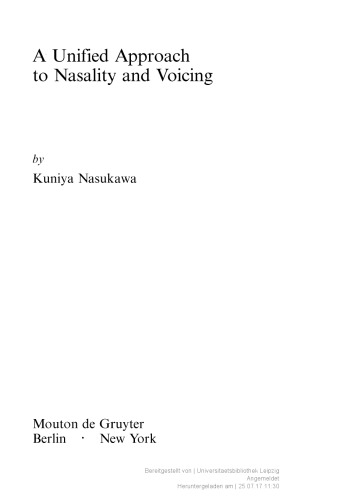 A Unified Approach To Nasality And Voicing Kuniya Nasukawa
