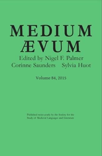Medium Aevum Nigel F Palmer Corinne Saunders Sylvia Huot