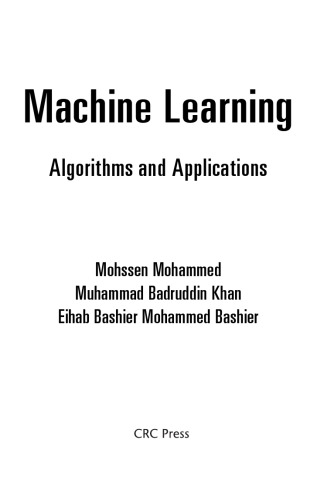 Machine Learning Algorithms And Applications Mohssen Mohammed
