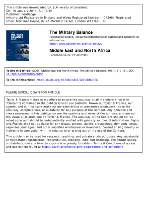The Military Balance 20012002 Middle East And North Africa The International Institute For Strategic Studies Iiss