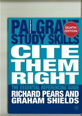 Cite Them Right The Essential Referencing Guide 8th Edition Richard Pears