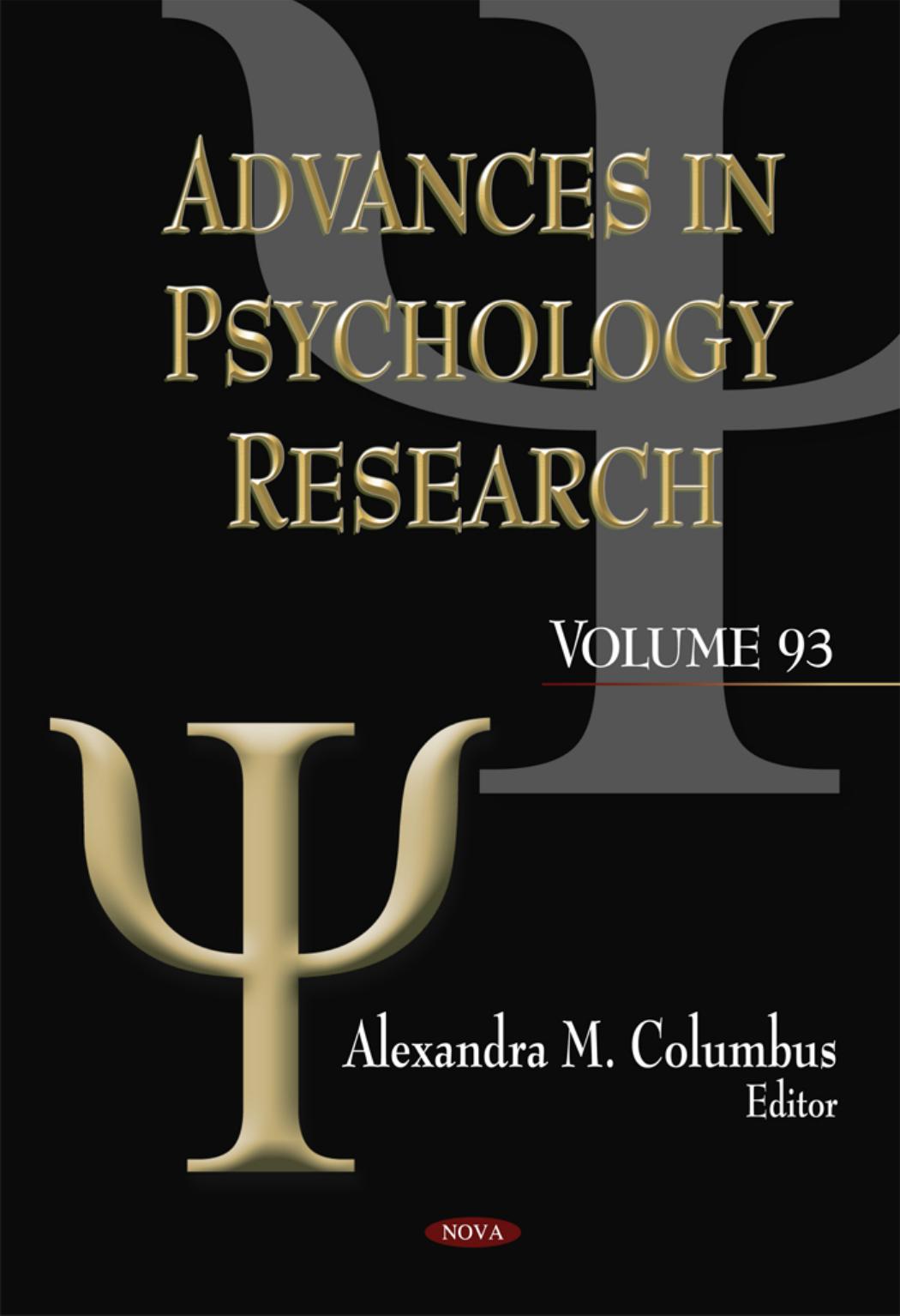 Advances In Psychology Research Vol 93 Nova Science