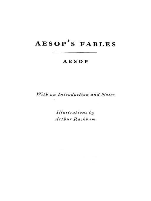 Aesops Fables Aesop