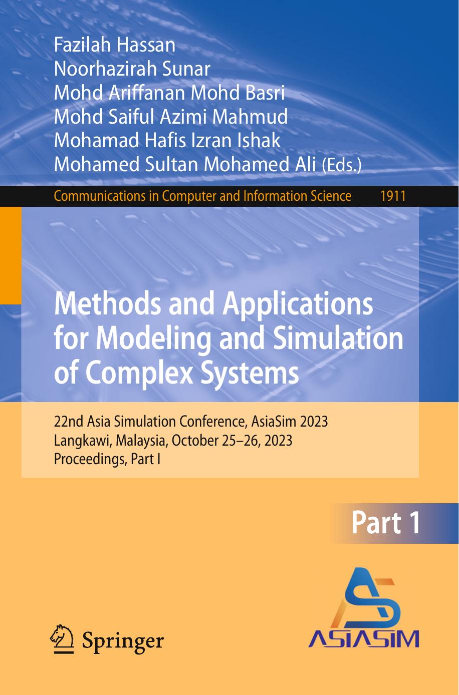 Methods And Applications For Modeling And Simulation Of Complex Systems 1st Ed 2022 Byeongyun Chang