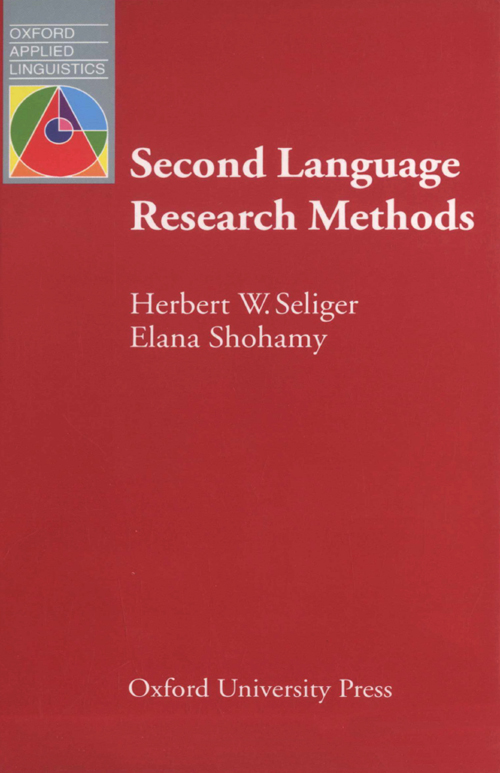 Second Language Research Methods Oxford Applied Linguistics H W Seligerelana Shohamy