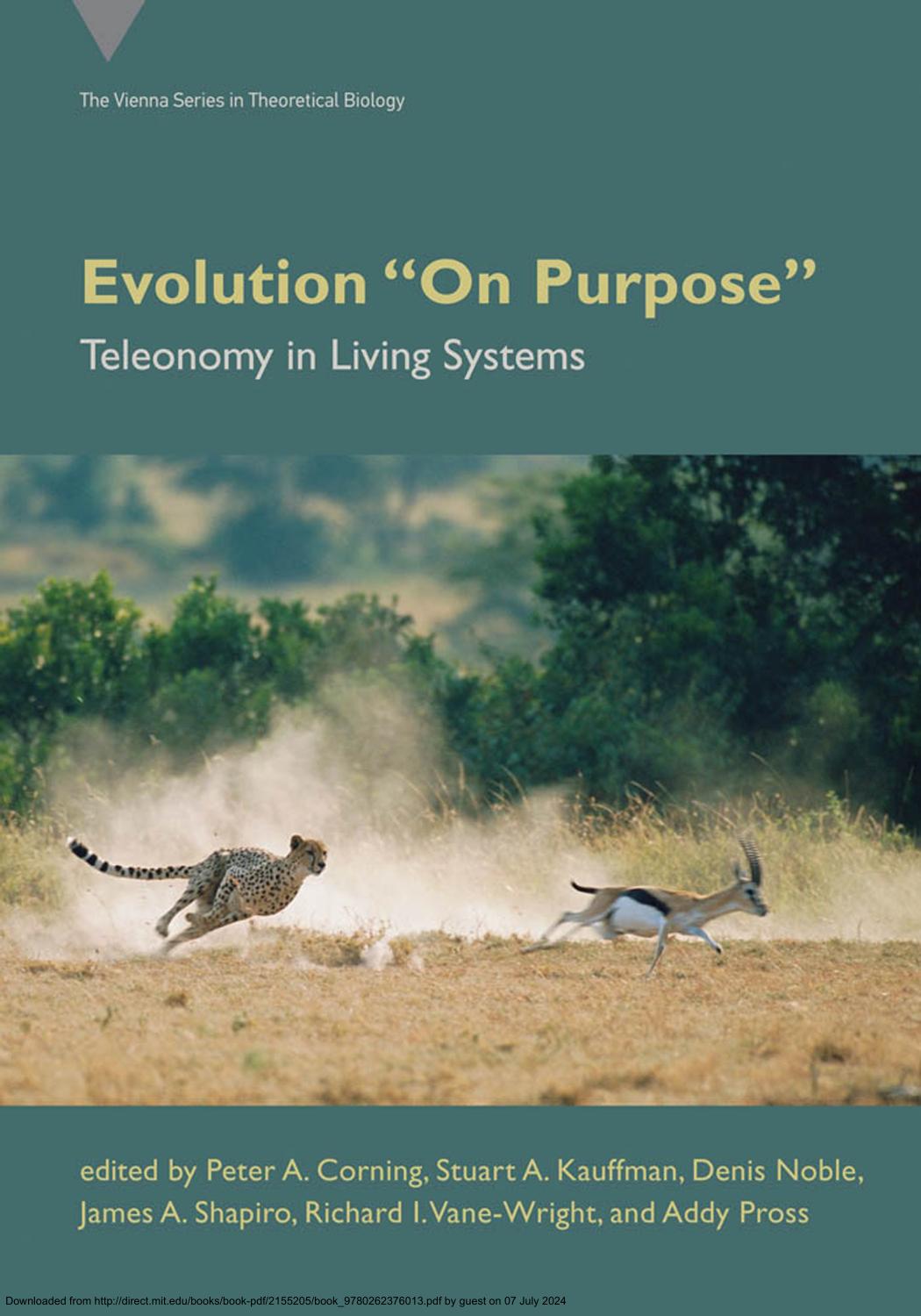 Evolution On Purpose Teleonomy In Living Systems Corning