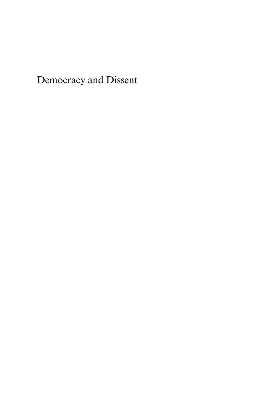 Democracy And Dissent Frank Vibert