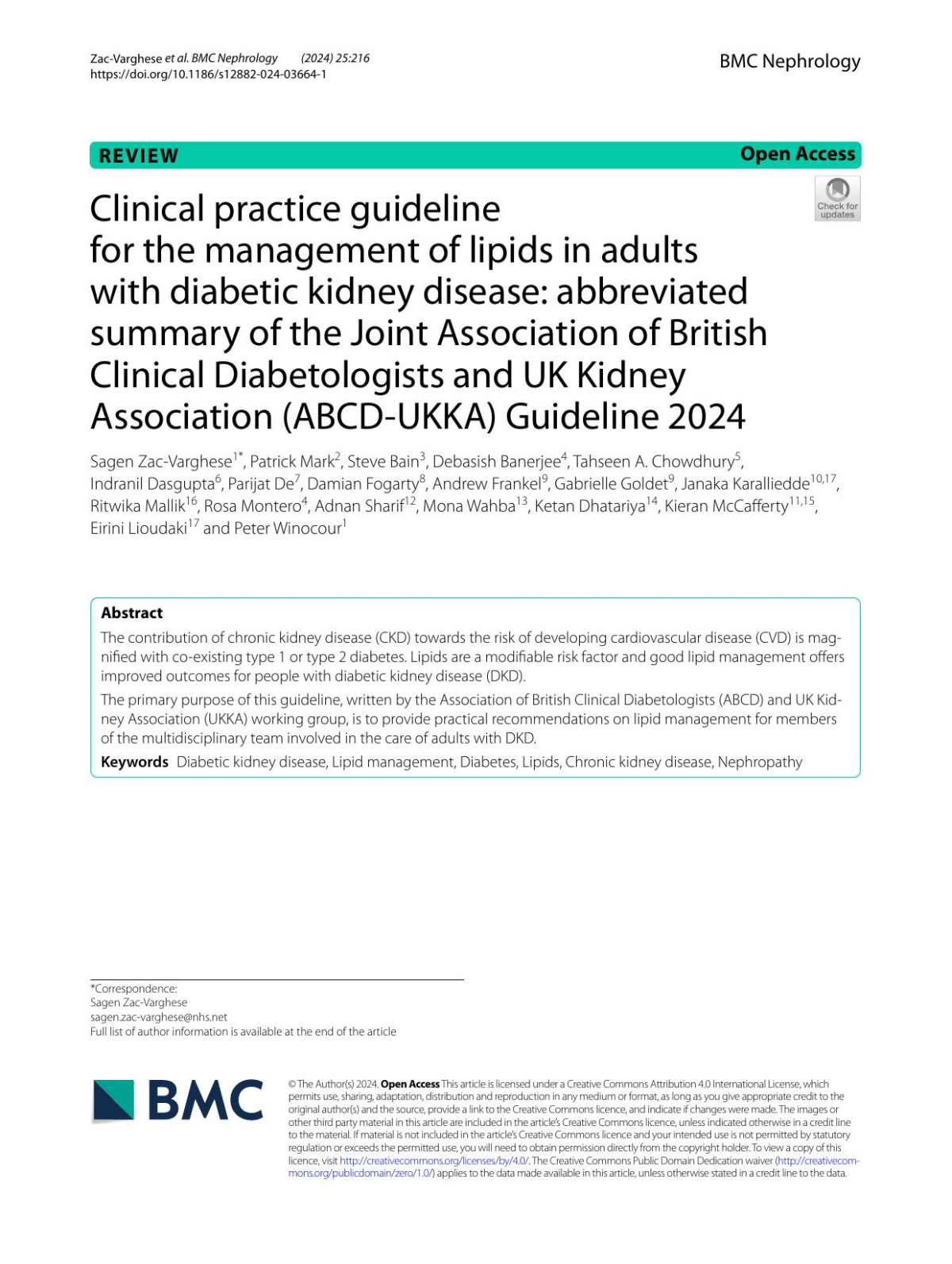 Clinical Practice Guideline For The Management Of Lipids In Adults With Diabetic Kidney Disease Guideline 2024 Various Joint Association Of British Clinical Diabetologists And Uk Kidney Association Abcdukka