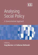 Analysing Social Policy Greg Marston Catherine Mcdonald