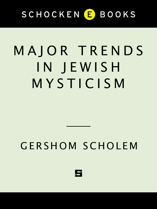 Major Trends In Jewish Mysticism Gershom Scholem