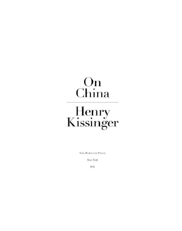 On China Henry Kissinger