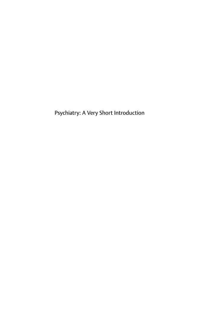 Psychiatry A Very Short Introduction Burns Tom