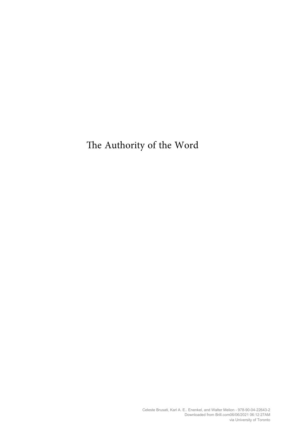 The Authority Of Word Aa Vv