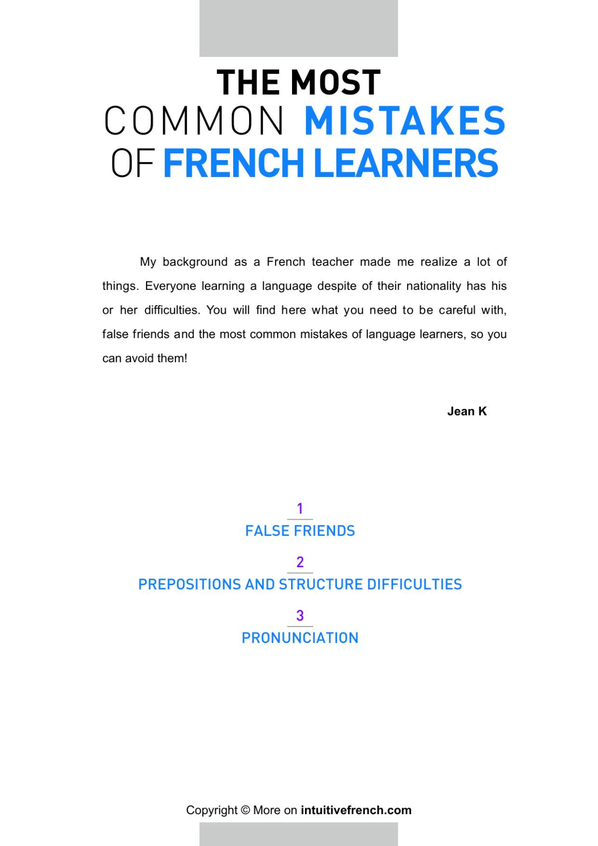 Common Mistakes Of French Learners Jean K