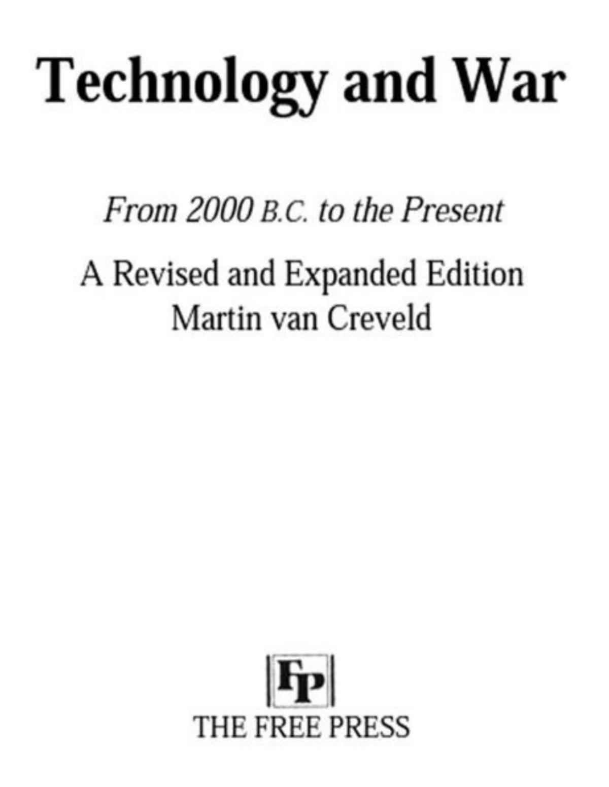 Technology And War Van Creveld Martin