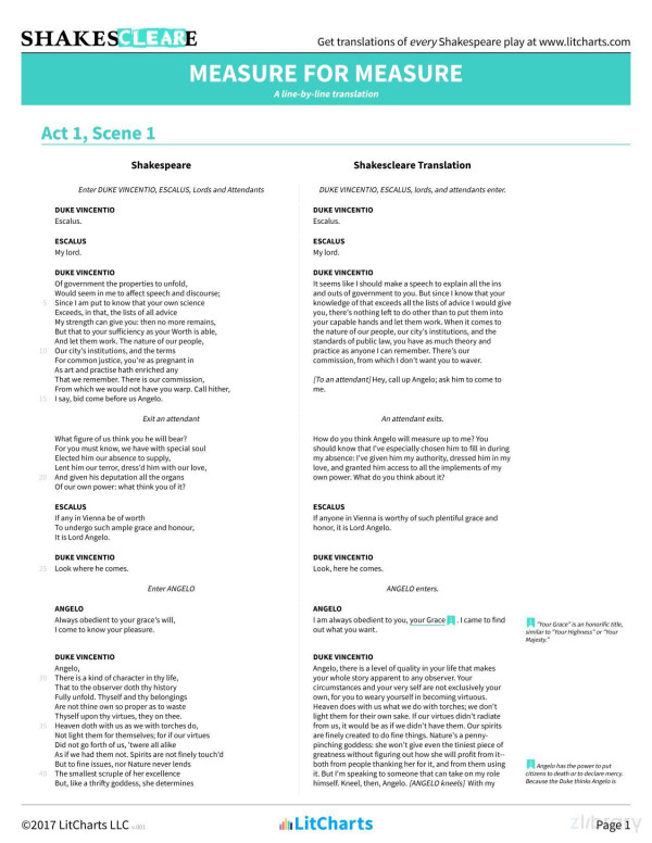 Measure For Measure Shakespeare Translations Litcharts V001 Litcharts