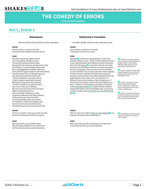 The Comedy Of Errors Shakespeare Translations Litcharts V001 Litcharts