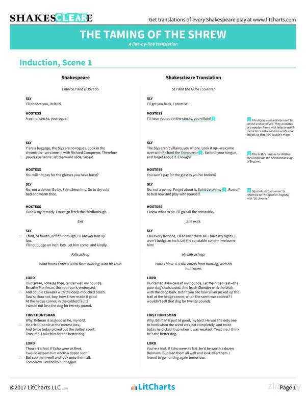 The Taming Of The Shrew Shakespeare Translations Litcharts V001 Litcharts