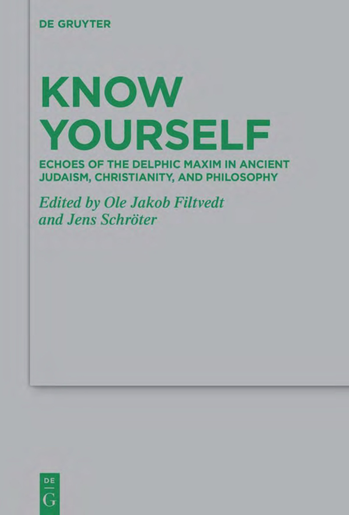 Know Yourself 1st Edition Ole Jakob Filtvedt Jens Schrter