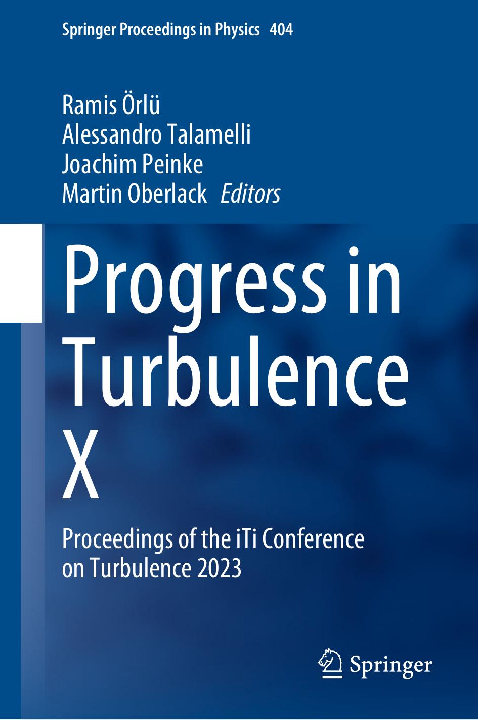Progress In Turbulence X 2024th Edition Ramis Rl Alessandro Talamelli