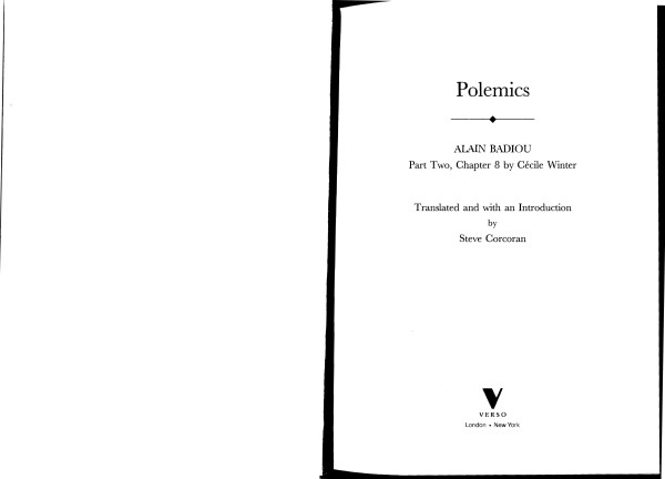 Polemics Alain Badiou