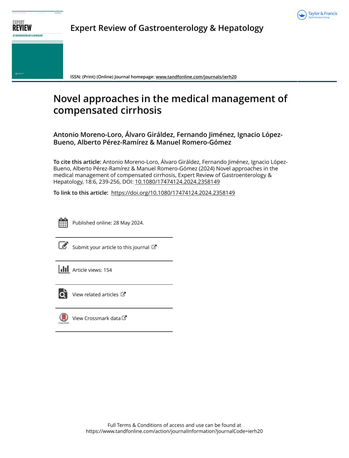 Novel Approaches In The Medical Management Of Compensated Cirrhosis Antonio Morenoloro Lvaro Girldez Fernando Jimnez Ignacio Lpezbueno Alberto Prezramrez Manuel Romerogmez