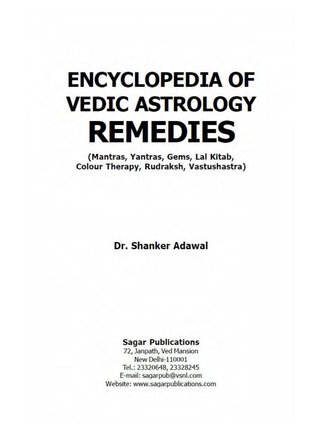 Encyclopedia Of Vedic Astrology Remedies Jyotish
