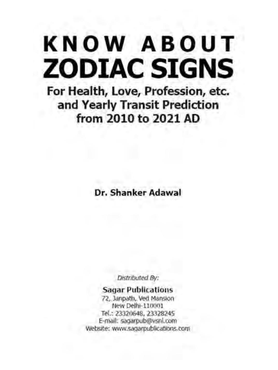 Know About Zodiac Signs Dr Shanker Adawal