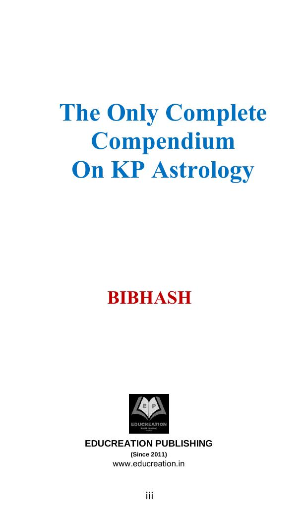 The Only Complete Compendium On Kp Astrology Bibhash Choudhary