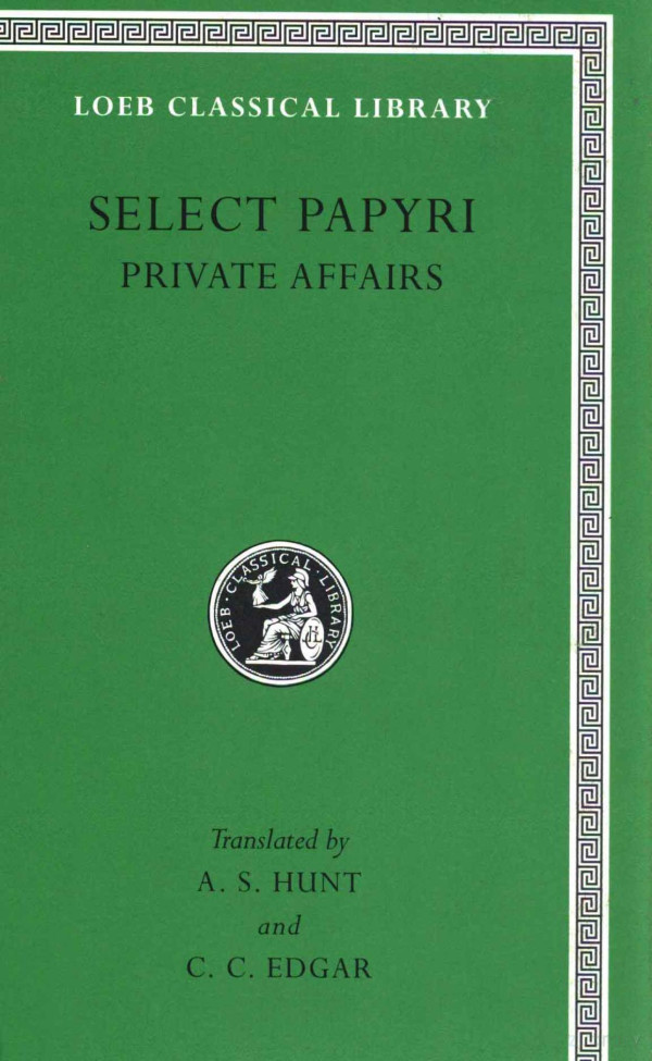 Select Papyri Private Affairs 2001th Edition Ashunt Ccedgar