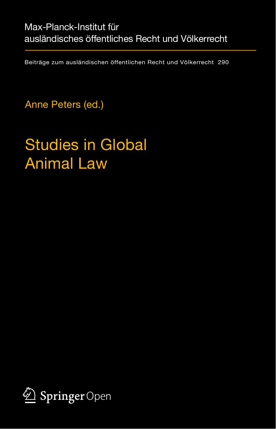 Studies In Global Animal Law Anne Peters