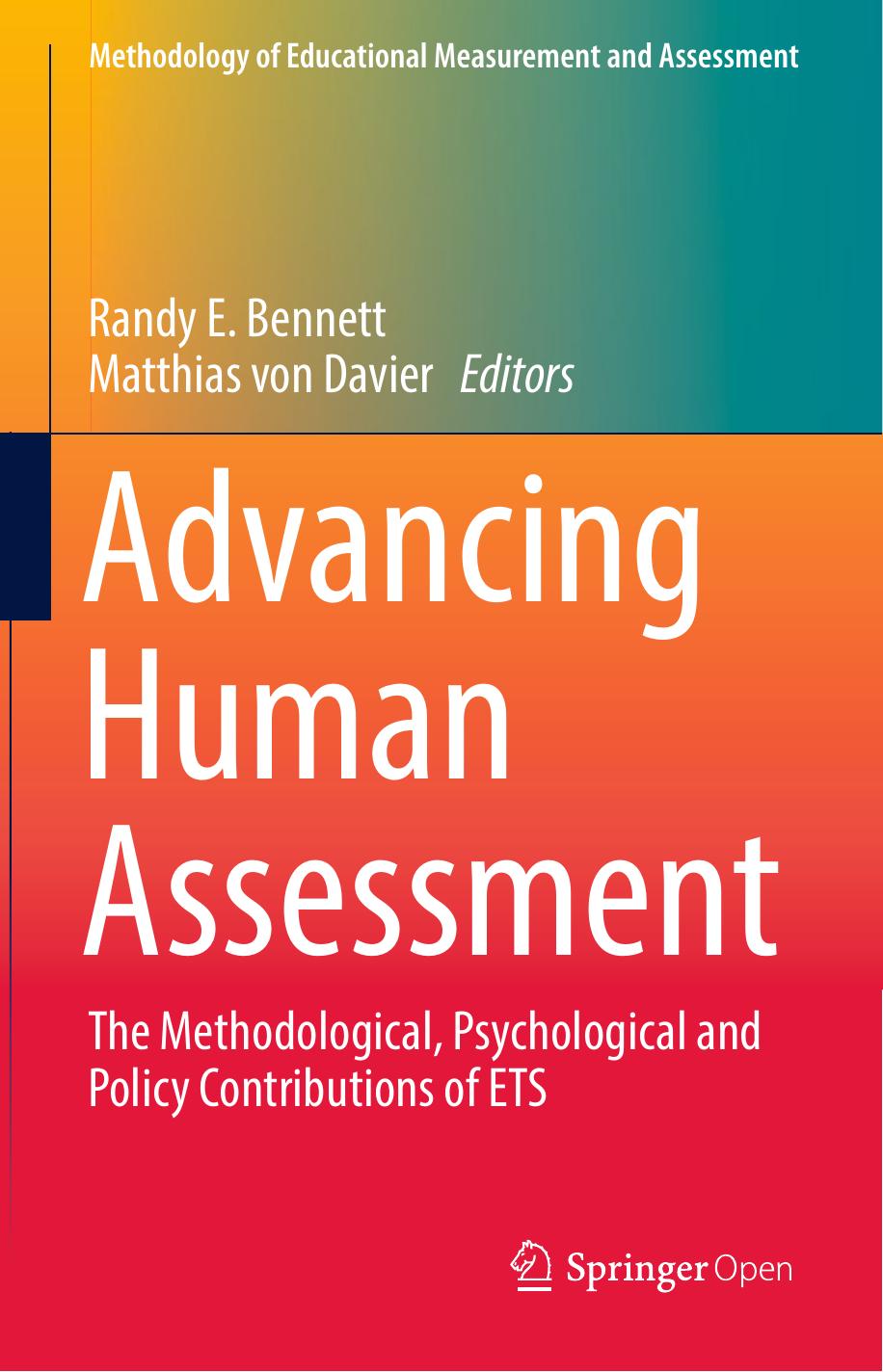 Advancing Human Assessment Randy E Bennett Matthias Von Davier