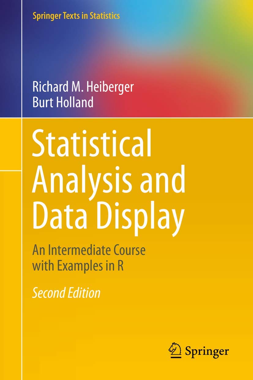 Statistical Analysis And Data Display Richard M Heiberger Burt Holland
