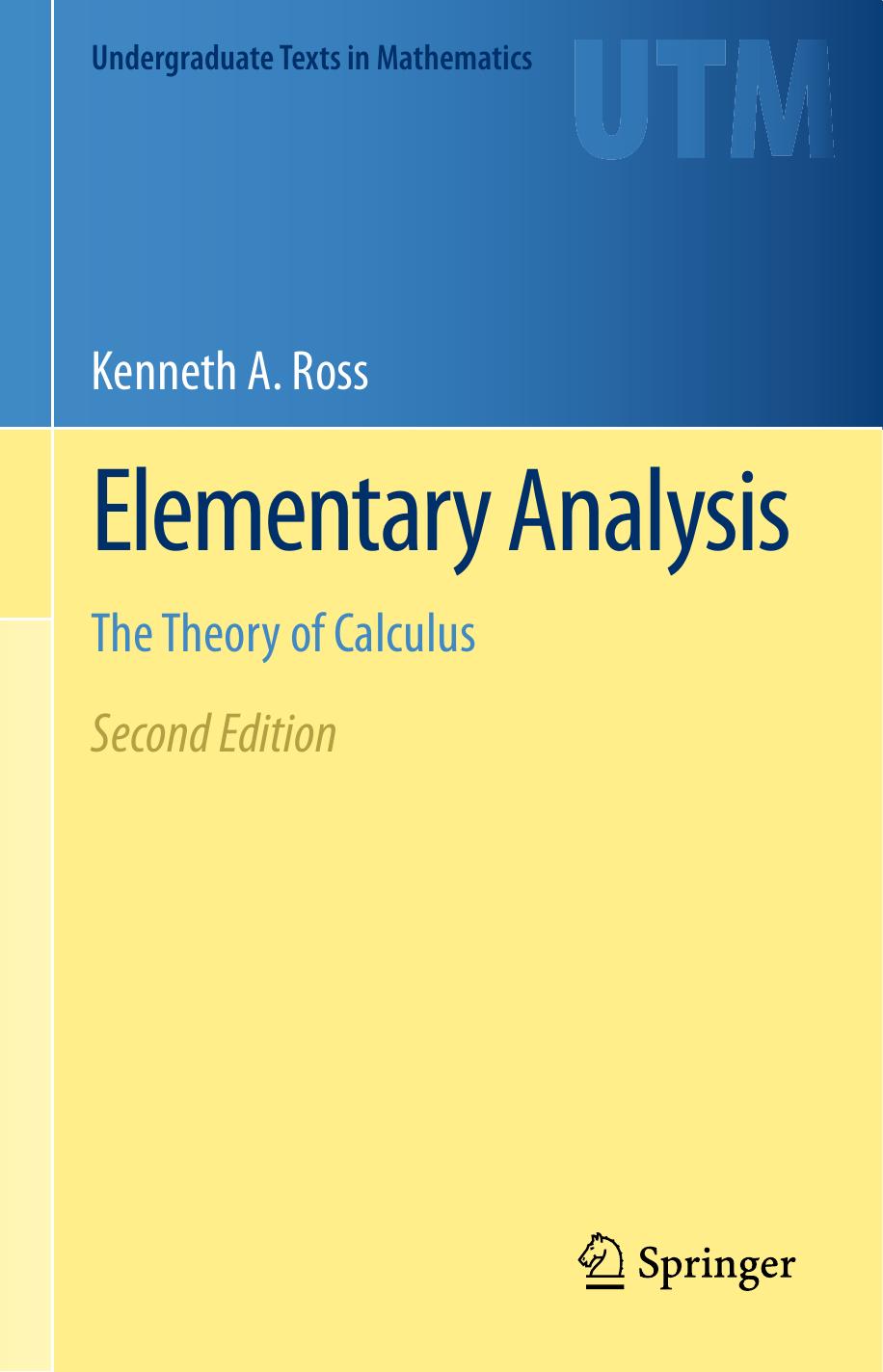 Elementary Analysis Kenneth A Ross