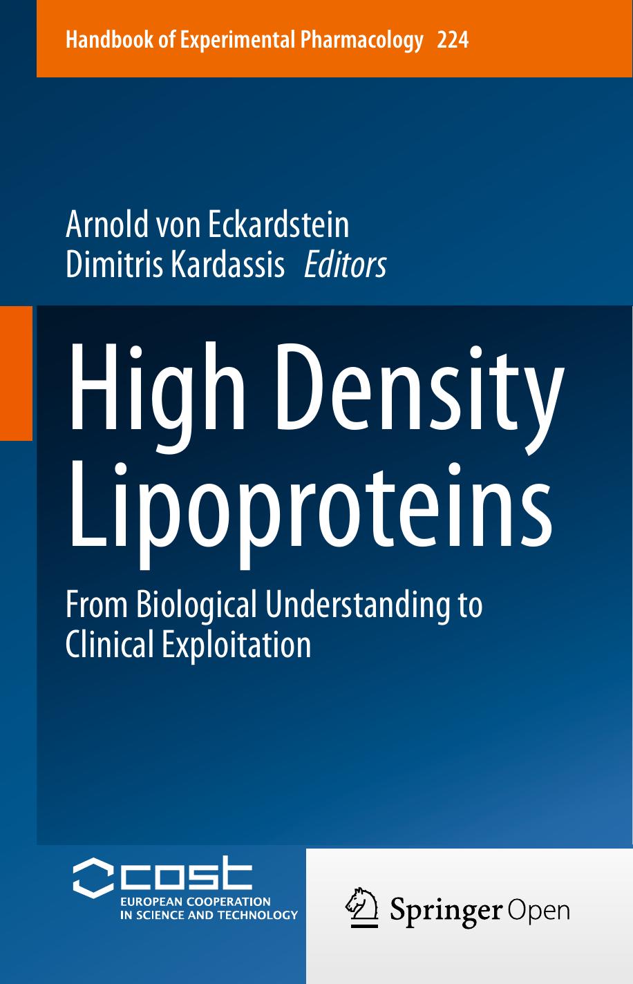 High Density Lipoproteins Arnold Von Eckardstein Dimitris Kardassis