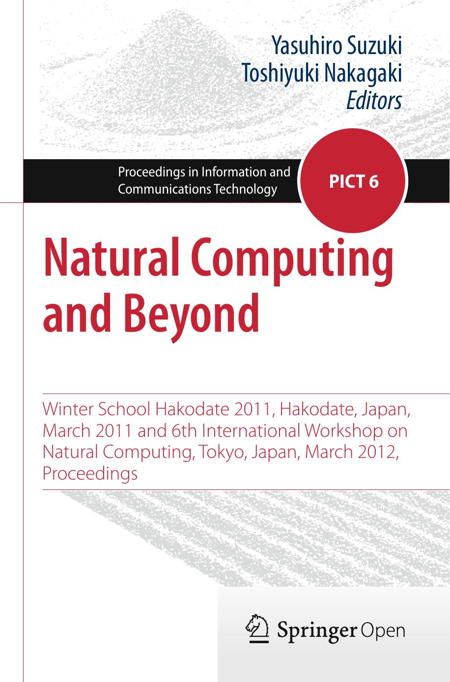 Natural Computing And Beyond Yasuhiro Suzuki Toshiyuki Nakagaki