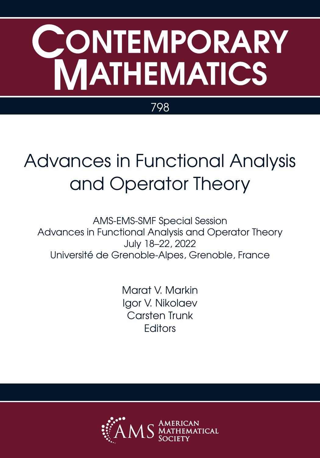 Advances In Functional Analysis And Operator Theory Marat V Markin