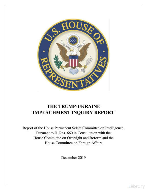 The Trumpukraine Impeachment Inquiry Report United States House Permanent Select Committee On Intelligence