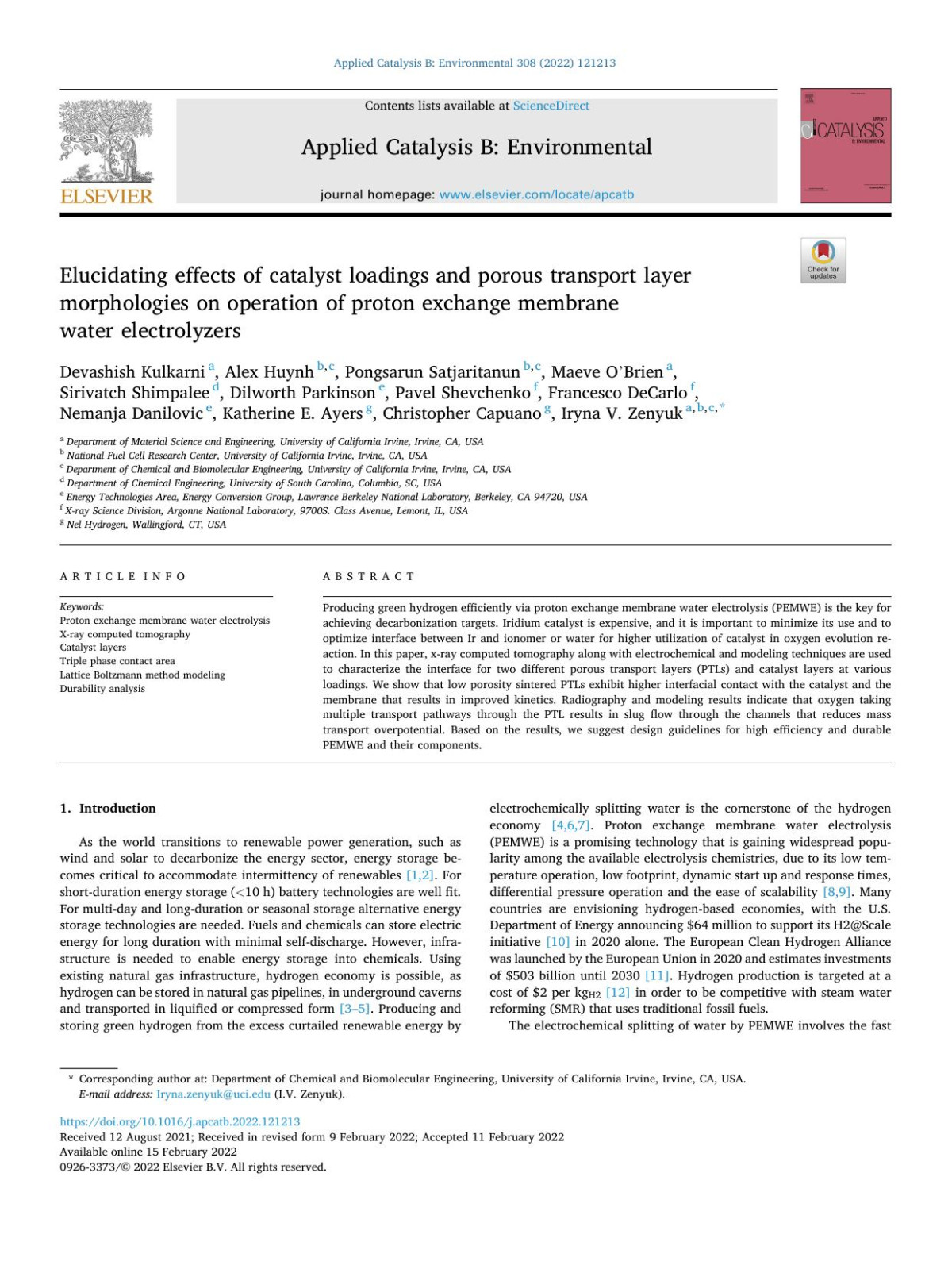 Elucidating Effects Of Catalyst Loadings And Porous Transport Layer Morphologies On Operation Of Proton Exchange Membrane Water Electrolyzers Devashish Kulkarni