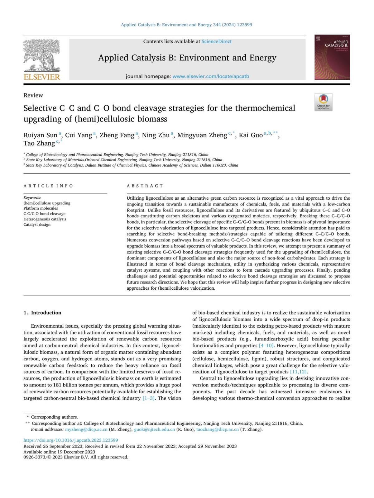 Selective Cx80x93c And Cx80x93o Bond Cleavage Strategies For The Thermochemical Upgrading Of Hemicellulosic Biomass Ruiyan Sun