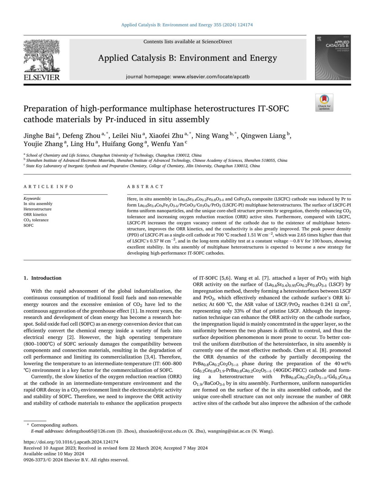 Preparation Of Highperformance Multiphase Heterostructures Itsofc Cathode Materials By Prinduced In Situ Assembly Jinghe Bai