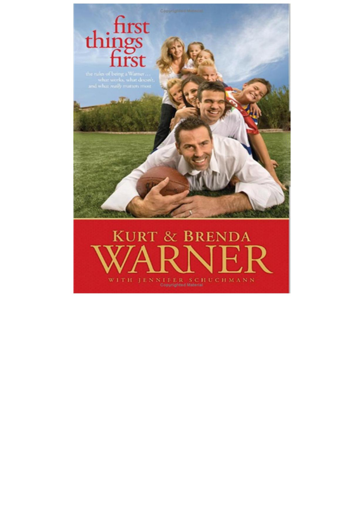 First Things First Warner Kurt Schuchmann Jennifer Warner Brenda