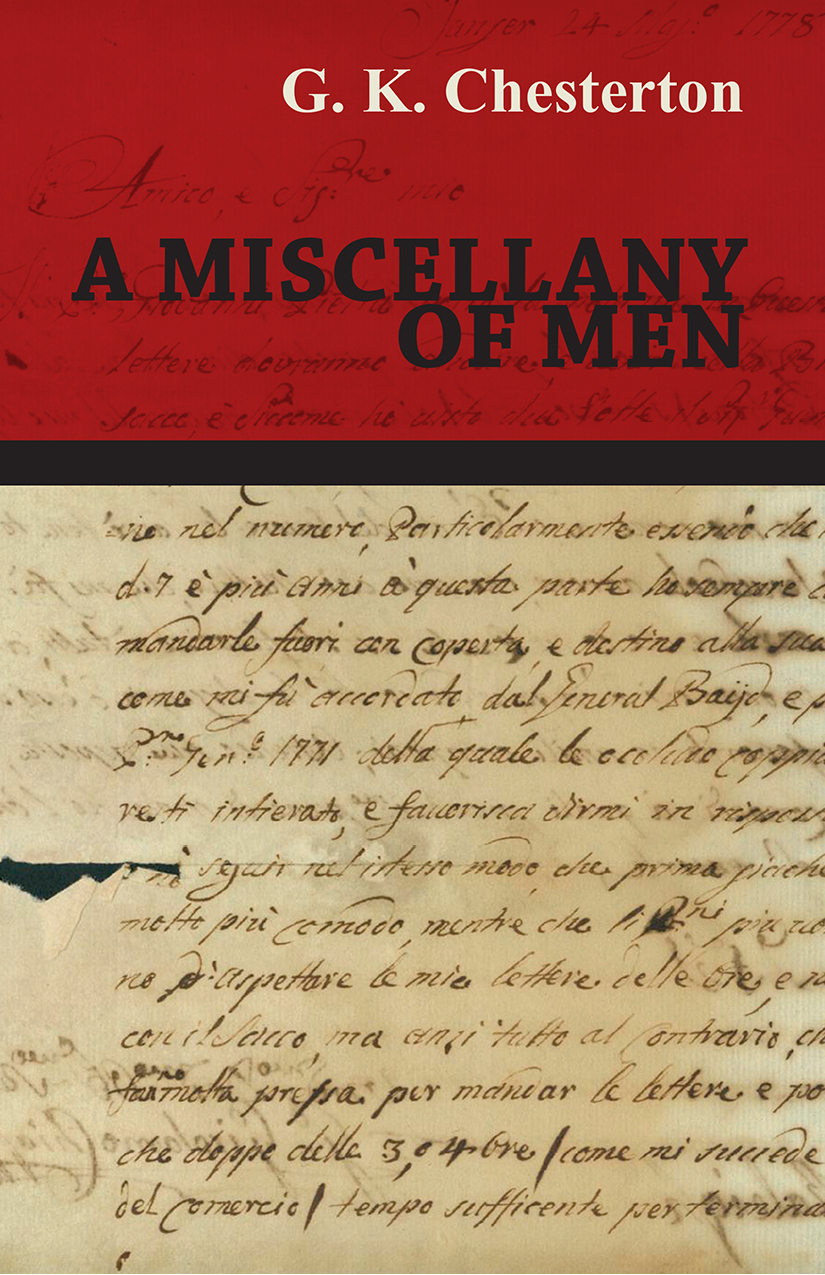 A Miscellany Of Men G K Chesterton