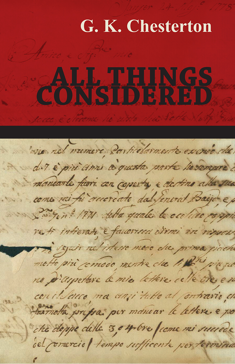 All Things Considered G K Chesterton